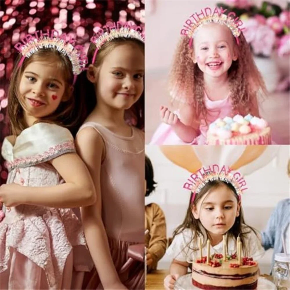 Birthday Girl Headband Rose Pink Tiara Party Accessory One Size Adjustable